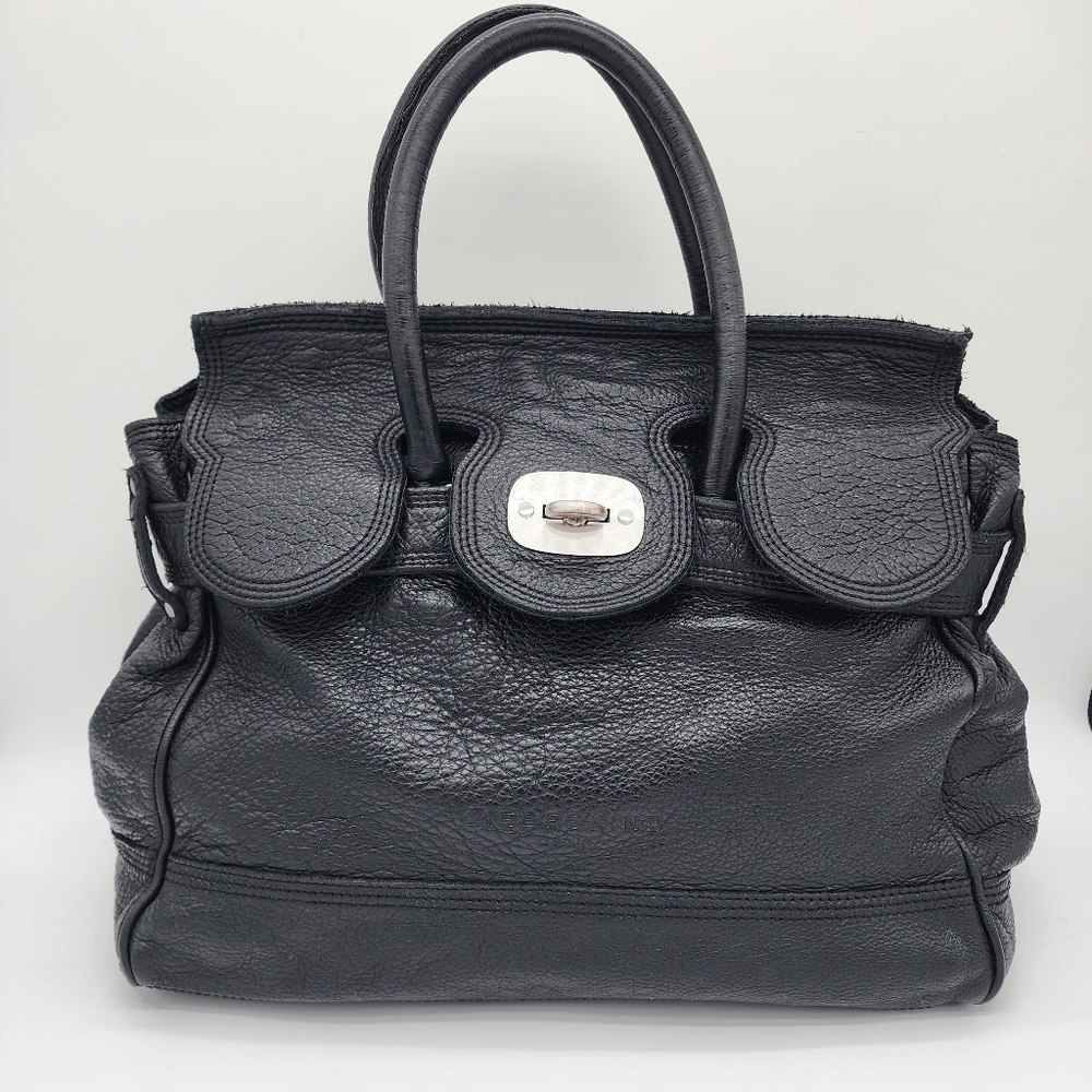 LIEBESKIND BERLIN Vintage Y2K Leather Black Handbag Satchel Large - Picture 7 of 16